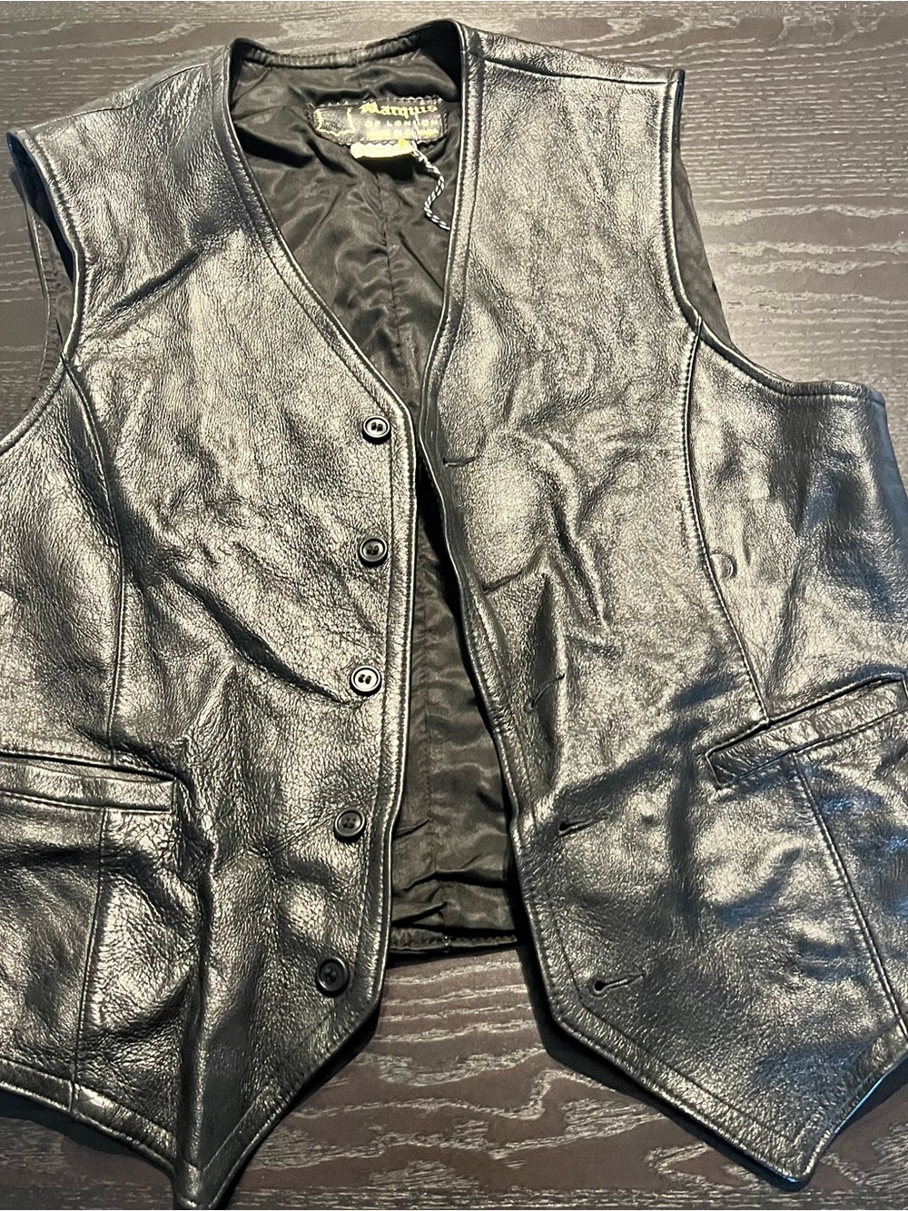 Vintage Black Leather Vest